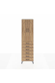 Arges Dolap 2 Raflı 6 Çekmeceli Tek Askılı 60x30x221 Aytaşı-Çam