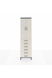 Arges Dolap 2 Raflı 6 Çekmeceli Tek Askılı 60x30x221 Antrasit-Aytaşı