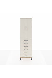 Arges Dolap 2 Raflı 6 Çekmeceli Tek Askılı 60x30x221 Çam-Aytaşı