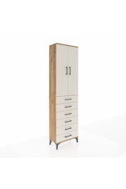 Arges Dolap 2 Raflı 6 Çekmeceli Tek Askılı 60x30x221 Çam-Aytaşı