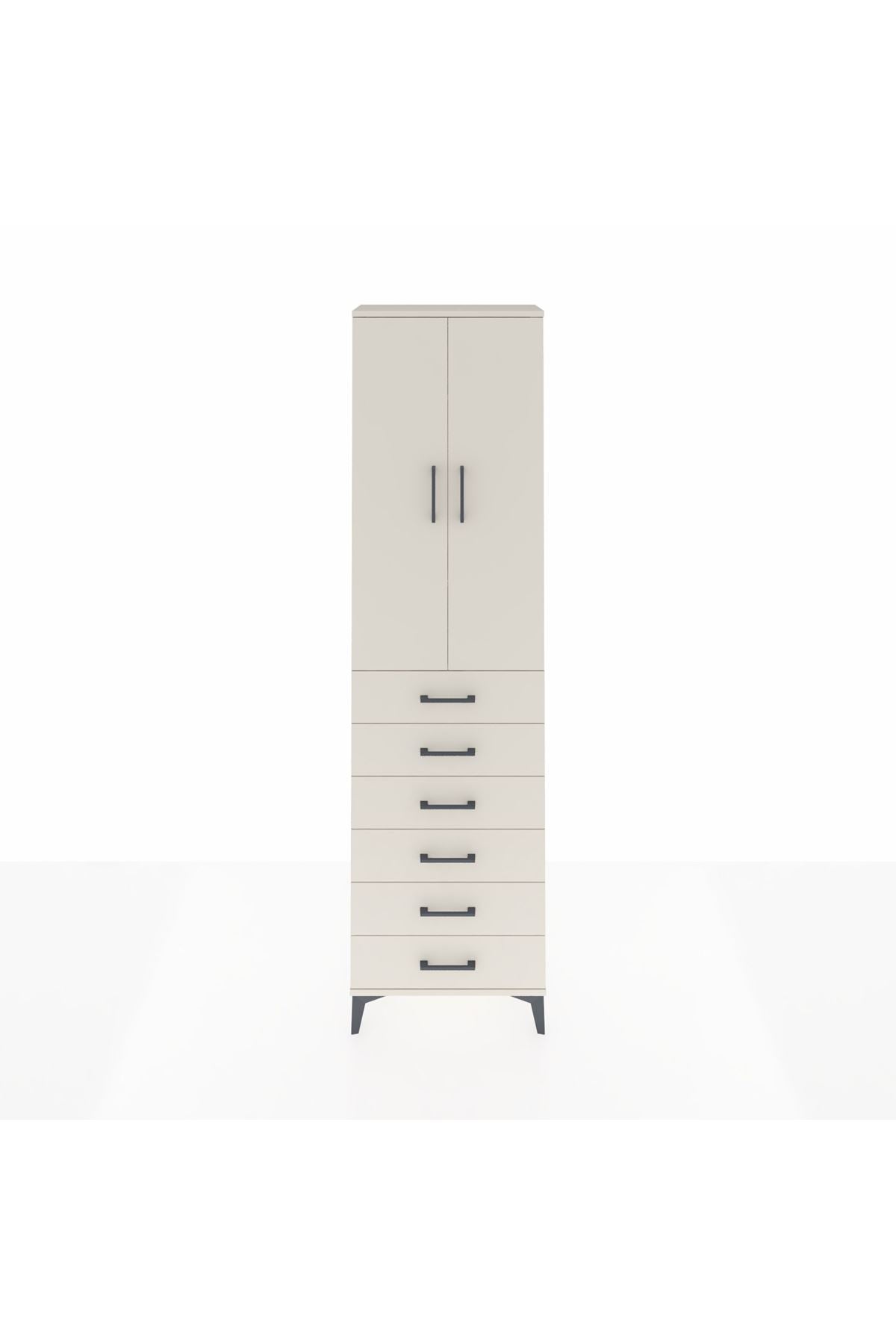 Arges Dolap 3 Raflı 6 Çekmeceli 2 Kapaklı 60x30x221 Aytaşı-Aytaşı