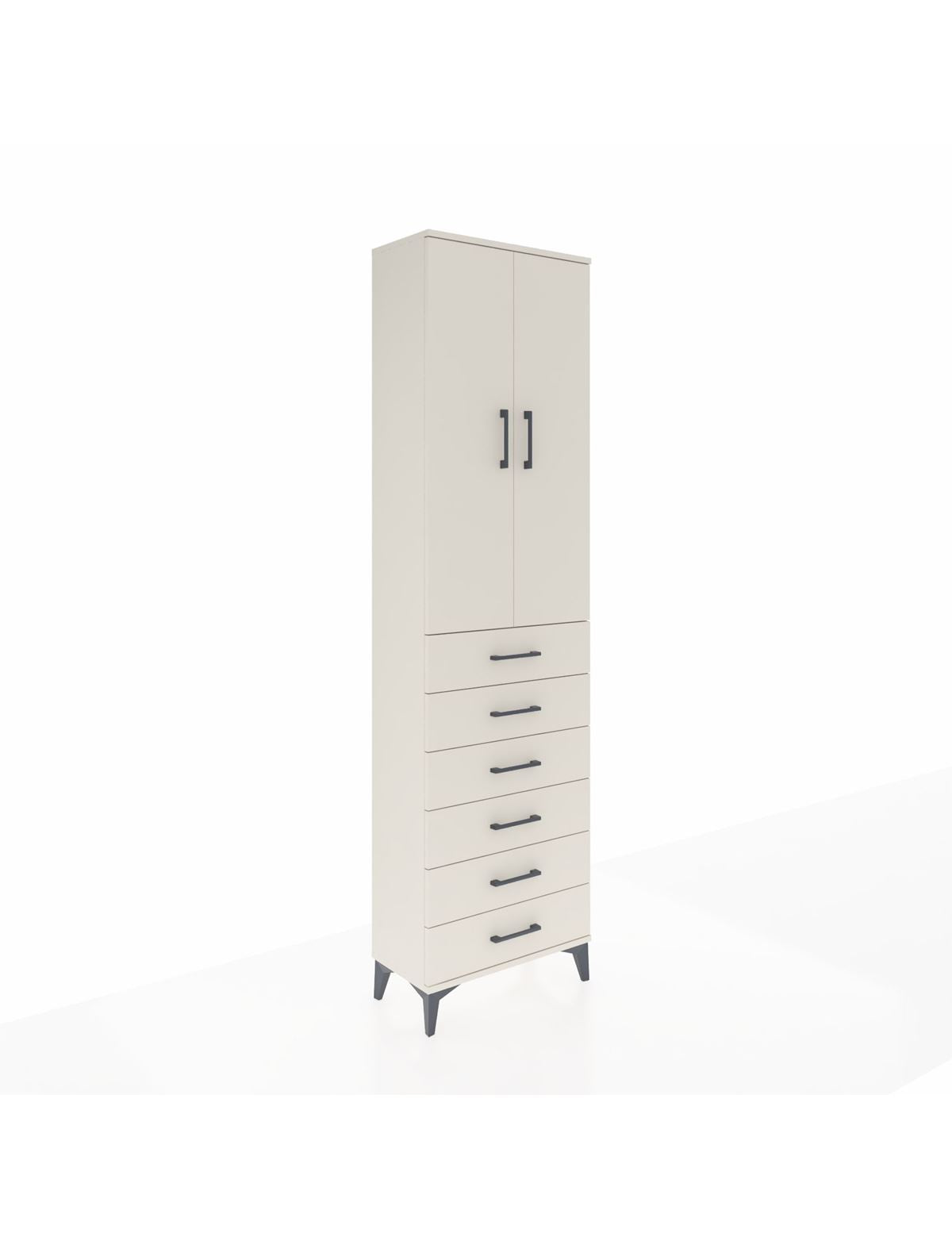 Arges Dolap 3 Raflı 6 Çekmeceli 2 Kapaklı 60x30x221 Aytaşı-Aytaşı