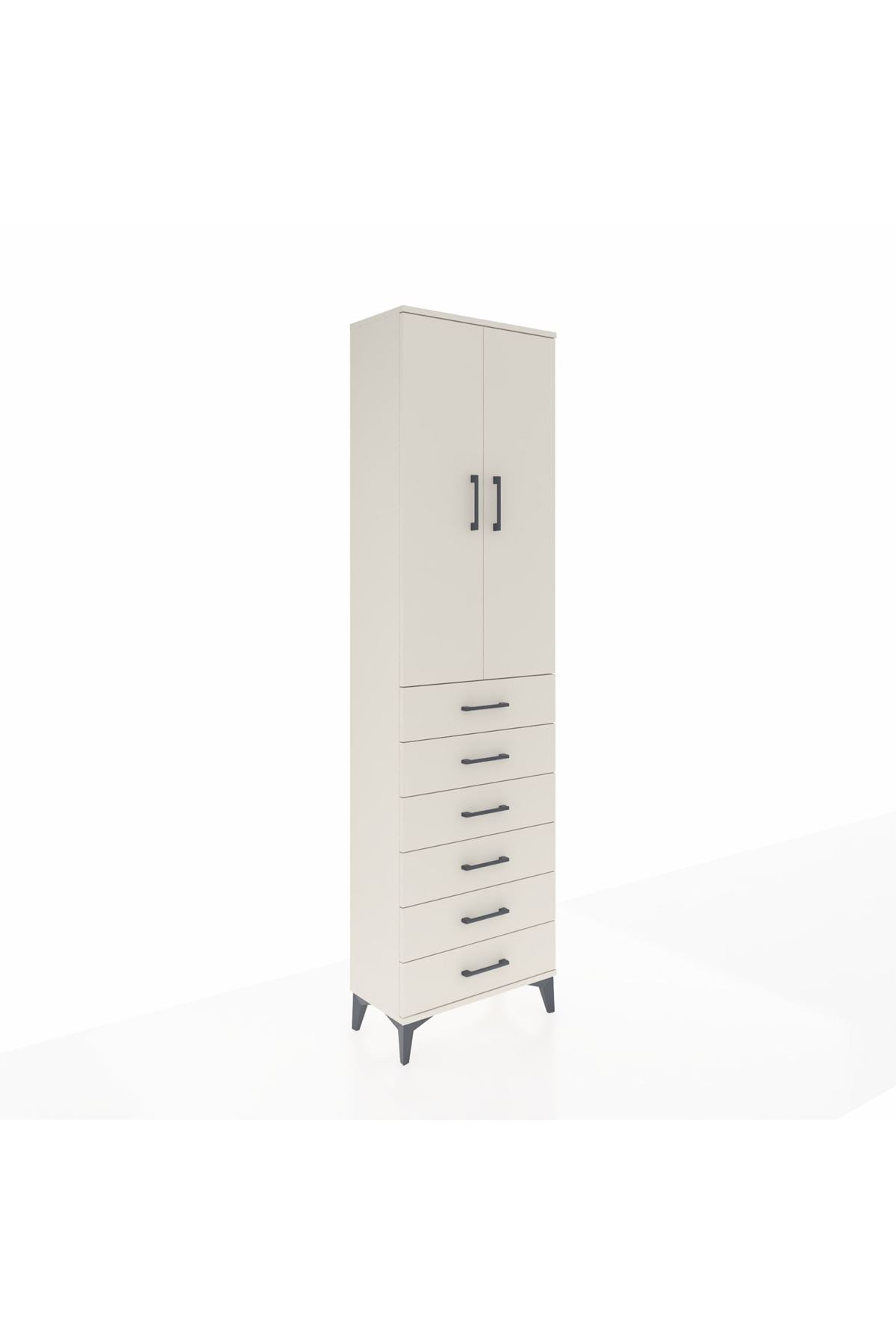 Arges Dolap 3 Raflı 6 Çekmeceli 2 Kapaklı 60x30x221 Aytaşı-Aytaşı