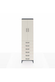 Arges Dolap 3 Raflı 6 Çekmeceli 2 Kapaklı 60x30x221 Antrasit-Aytaşı