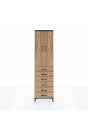 Arges Dolap 3 Raflı 6 Çekmeceli 2 Kapaklı 60x30x221 Antrasit-Çam