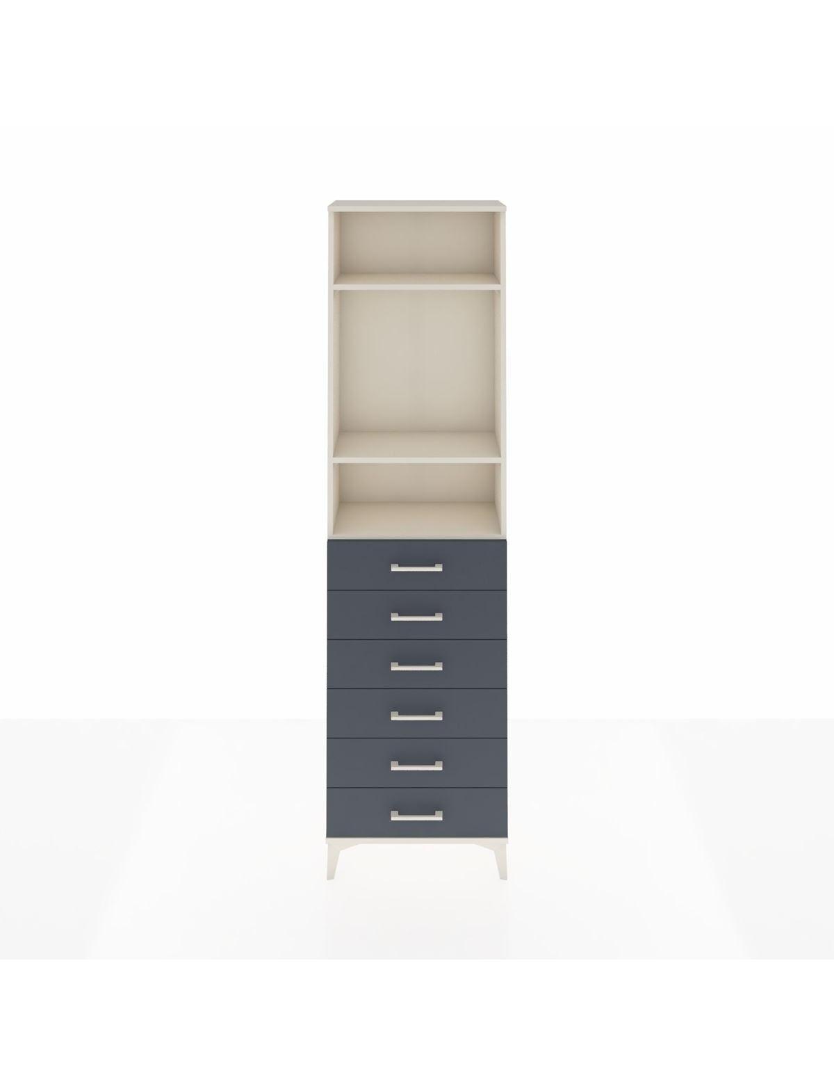 Arges Dolap 3 Raflı 6 Çekmeceli 60x30x221 Aytaşı-Antrasit