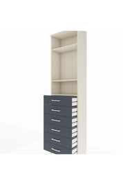 Arges Dolap 3 Raflı 6 Çekmeceli 60x30x221 Aytaşı-Antrasit