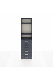 Arges Dolap 3 Raflı 6 Çekmeceli 60x30x221 Antrasit-Antrasit