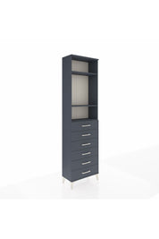 Arges Dolap 3 Raflı 6 Çekmeceli 60x30x221 Antrasit-Antrasit