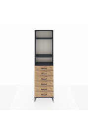 Arges Dolap 3 Raflı 6 Çekmeceli 60x30x221 Antrasit-Çam