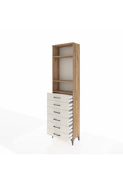 Arges Dolap 3 Raflı 6 Çekmeceli 60x30x221 Çam-Aytaşı