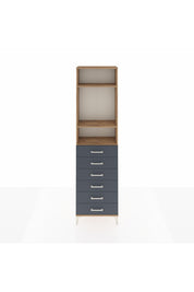 Arges Dolap 3 Raflı 6 Çekmeceli 60x30x221 Çam-Antrasit