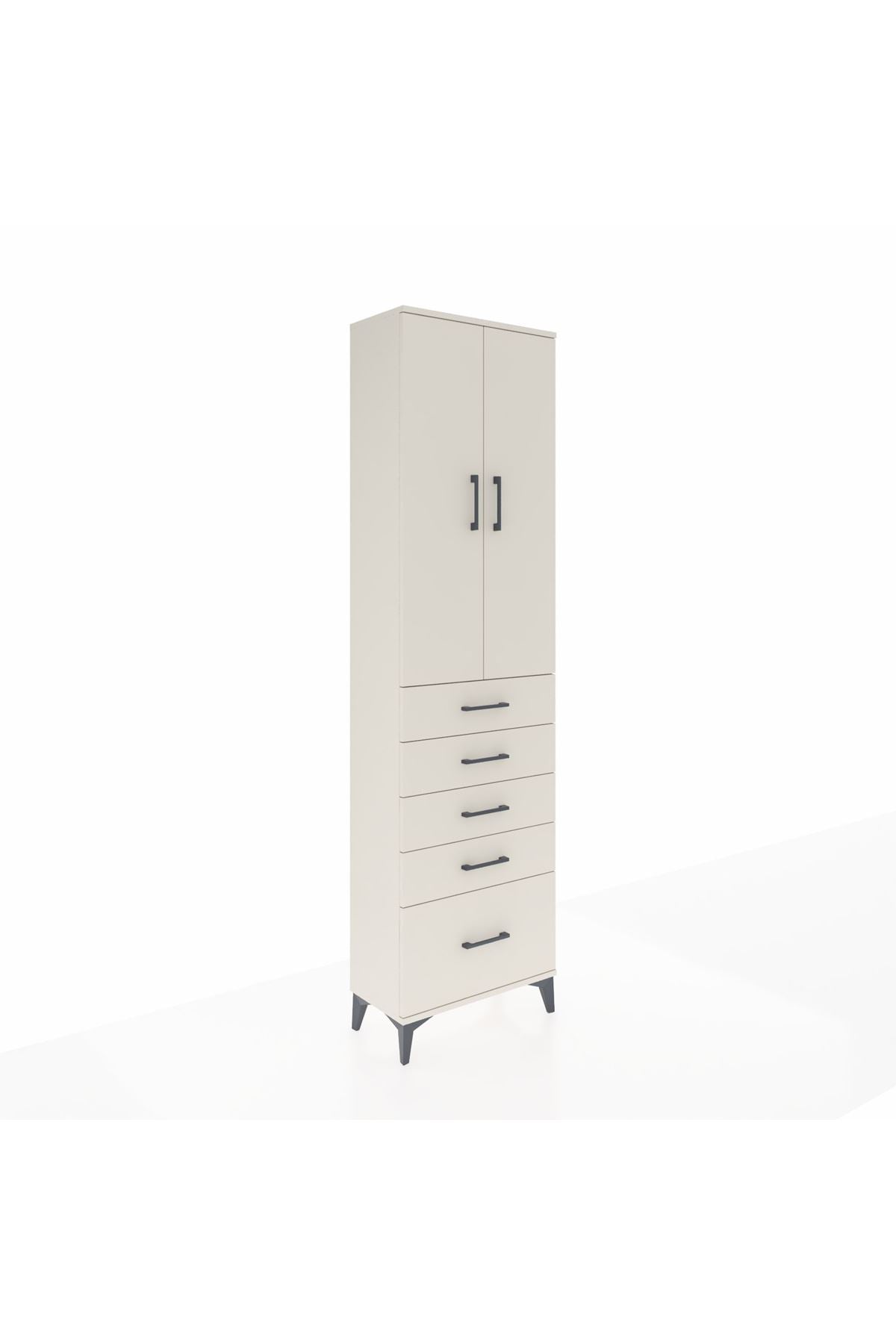 Arges Dolap 2 Raflı 5 Çekmeceli Tek Askılı 60x30x221 Aytaşı-Aytaşı