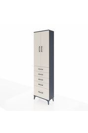 Arges Dolap 2 Raflı 5 Çekmeceli Tek Askılı 60x30x221 Antrasit-Aytaşı