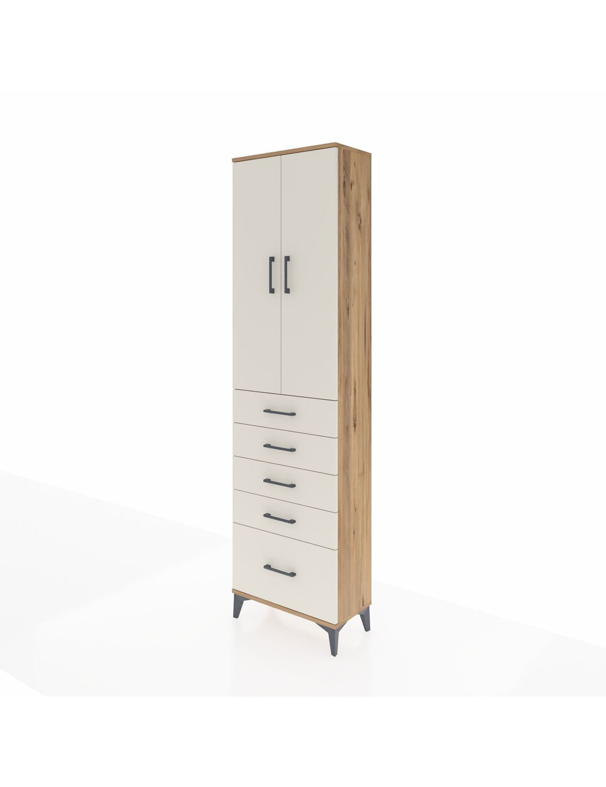 Arges Dolap 2 Raflı 5 Çekmeceli Tek Askılı 60x30x221 - S29M112V7A
