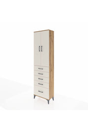 Arges Dolap 2 Raflı 5 Çekmeceli Tek Askılı 60x30x221 Çam-Aytaşı