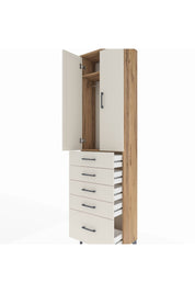 Arges Dolap 2 Raflı 5 Çekmeceli Tek Askılı 60x30x221 Çam-Aytaşı