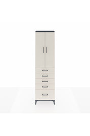 Arges Dolap 3 Raflı 5 Çekmeceli 2 Kapaklı 60x30x221 Antrasit-Aytaşı