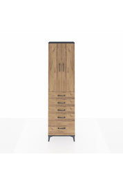 Arges Dolap 3 Raflı 5 Çekmeceli 2 Kapaklı 60x30x221 Antrasit-Çam