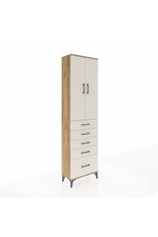 Arges Dolap 3 Raflı 5 Çekmeceli 2 Kapaklı 60x30x221 Çam-Aytaşı