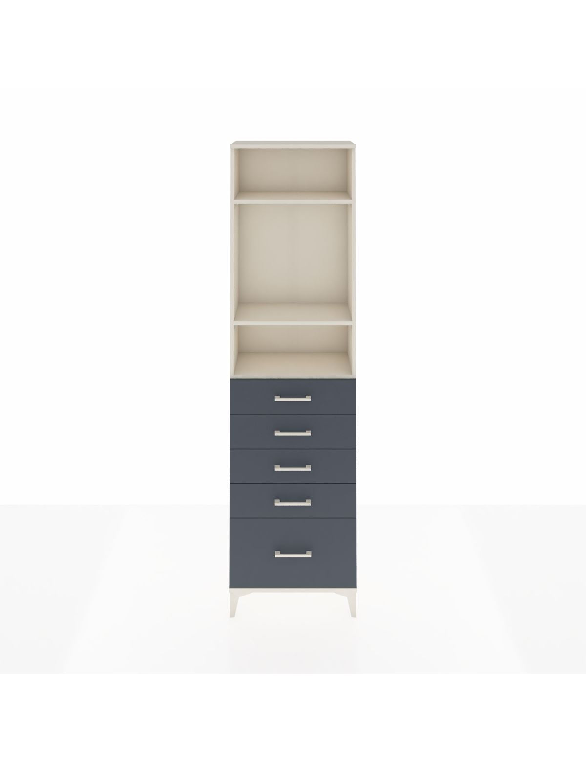 Arges Dolap 3 Raflı 5 Çekmeceli 60x30x221 Aytaşı-Antrasit