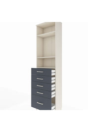 Arges Dolap 3 Raflı 5 Çekmeceli 60x30x221 Aytaşı-Antrasit