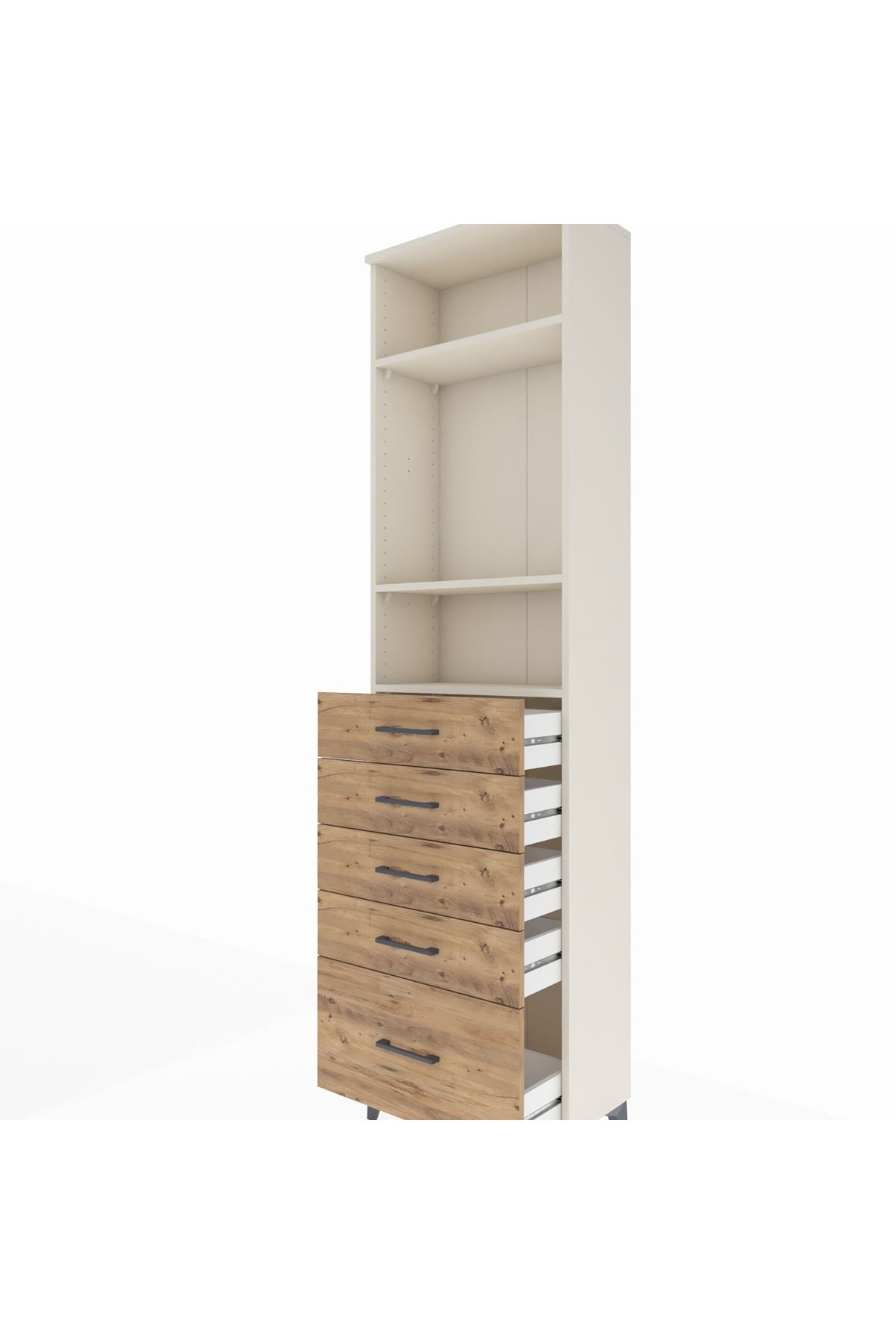 Arges Dolap 3 Raflı 5 Çekmeceli 60x30x221 Aytaşı-Çam