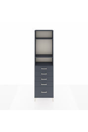 Arges Dolap 3 Raflı 5 Çekmeceli 60x30x221 Antrasit-Antrasit