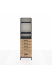 Arges Dolap 3 Raflı 5 Çekmeceli 60x30x221 Antrasit-Çam