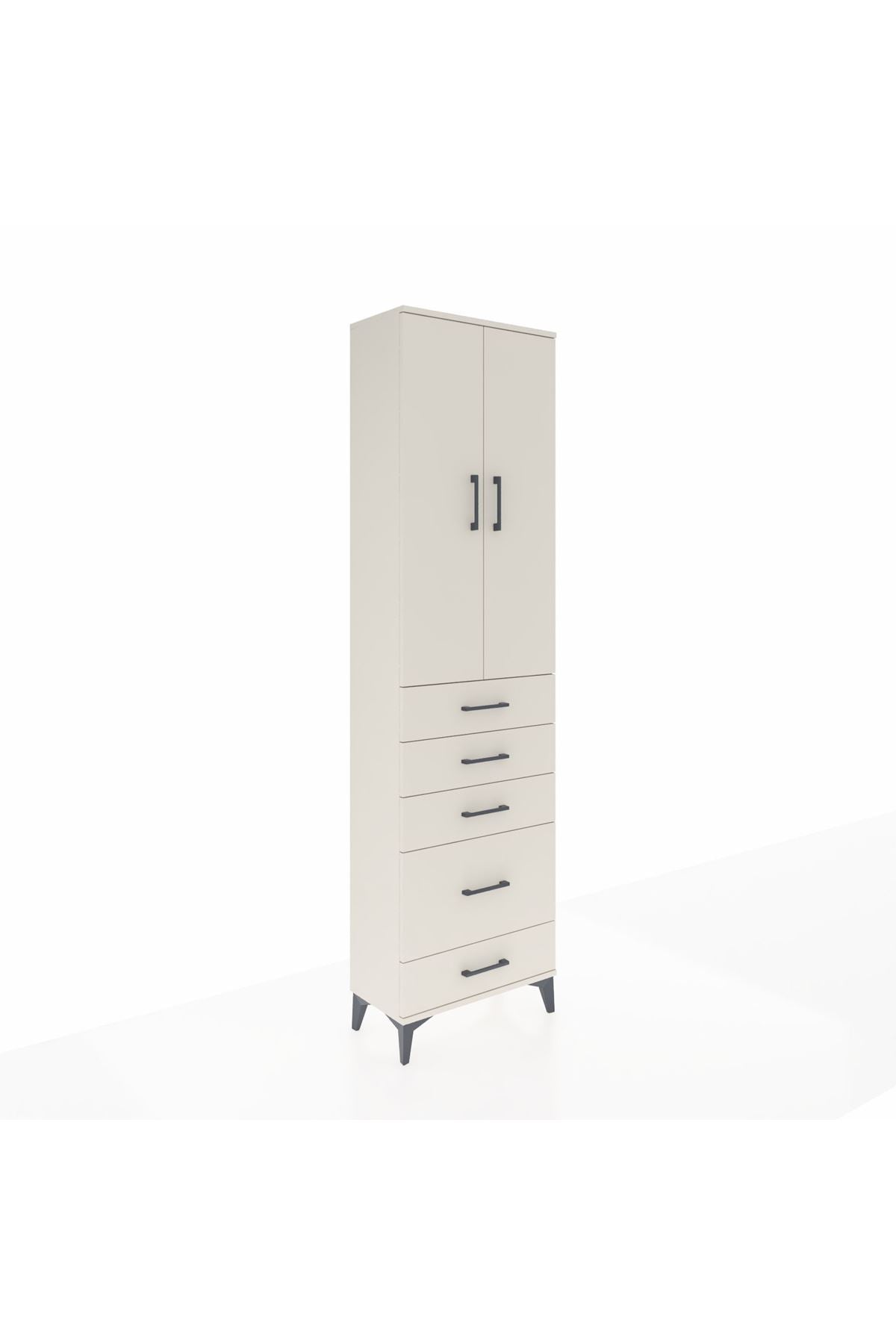 Arges Dolap 2 Raflı 5 Çekmeceli Tek Askılı 60x30x221 Aytaşı-Aytaşı