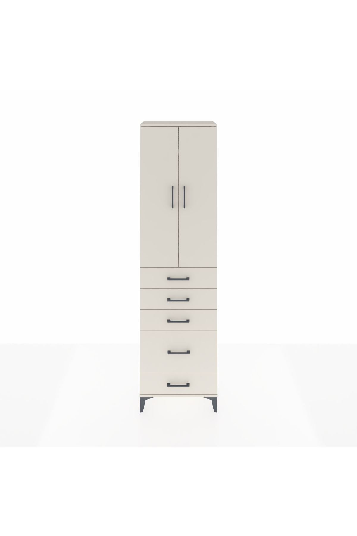 Arges Dolap 2 Raflı 5 Çekmeceli Tek Askılı 60x30x221 Aytaşı-Aytaşı