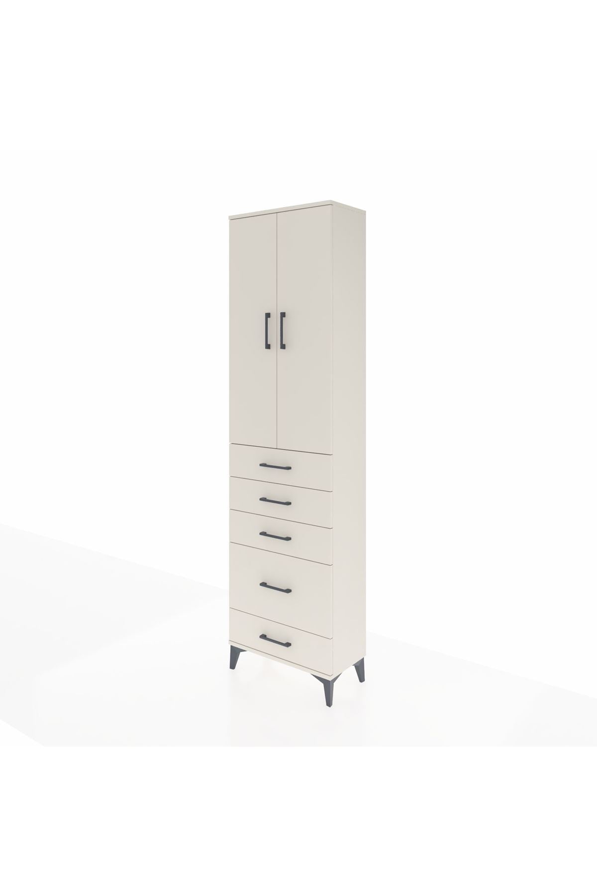 Arges Dolap 2 Raflı 5 Çekmeceli Tek Askılı 60x30x221 Aytaşı-Aytaşı