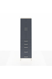 Arges Dolap 2 Raflı 5 Çekmeceli Tek Askılı 60x30x221 Aytaşı-Antrasit