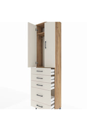 Arges Dolap 2 Raflı 5 Çekmeceli Tek Askılı 60x30x221 Çam-Aytaşı
