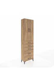 Arges Dolap 2 Raflı 5 Çekmeceli Tek Askılı 60x30x221 Çam-Çam