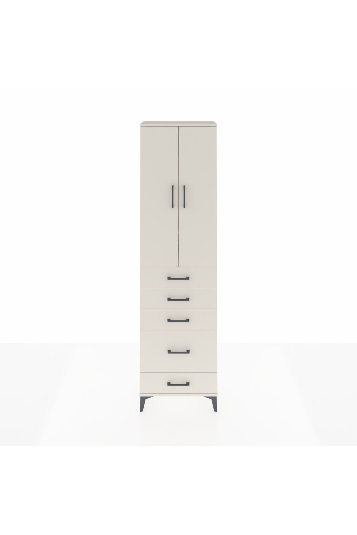 Arges Dolap 3 Raflı 5 Çekmeceli 2 Kapaklı 60x30x221 Aytaşı-Aytaşı