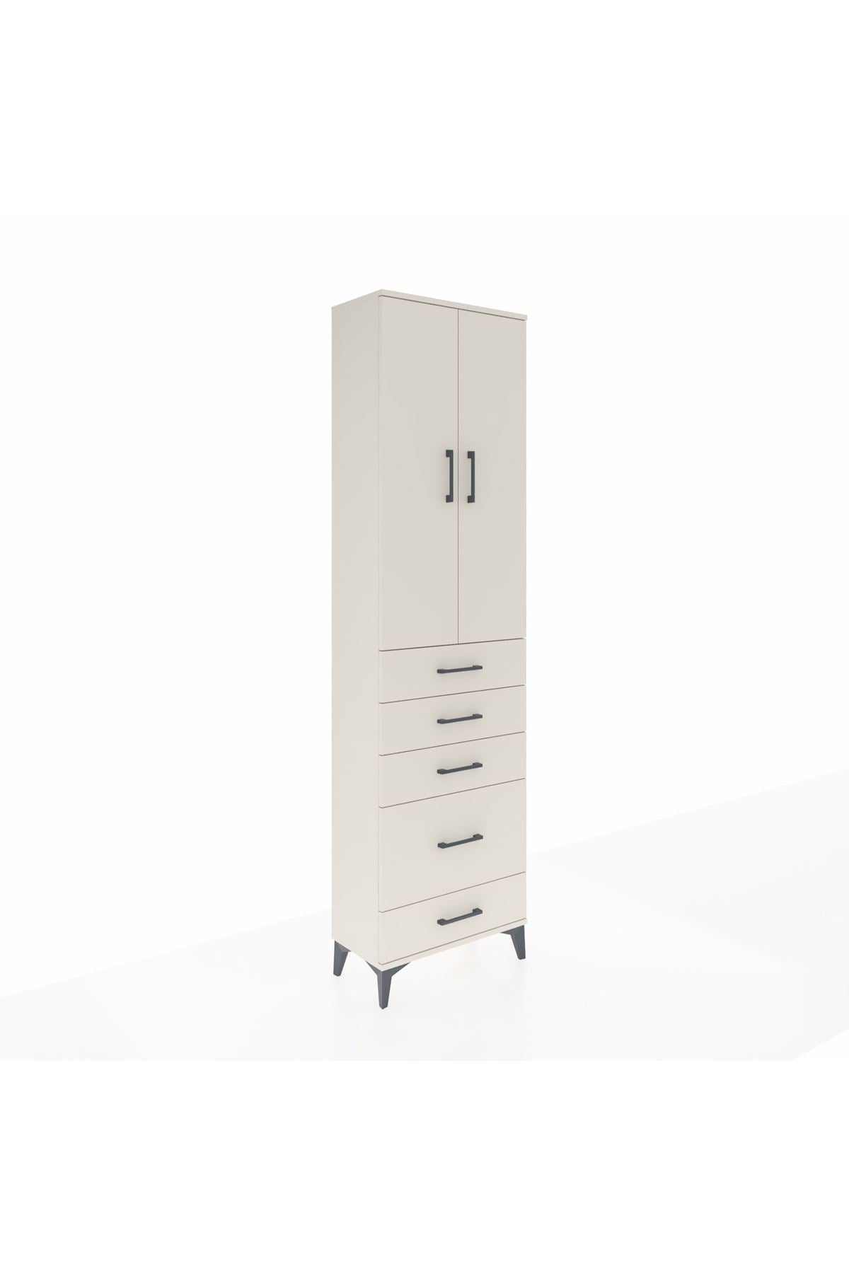 Arges Dolap 3 Raflı 5 Çekmeceli 2 Kapaklı 60x30x221 Aytaşı-Aytaşı