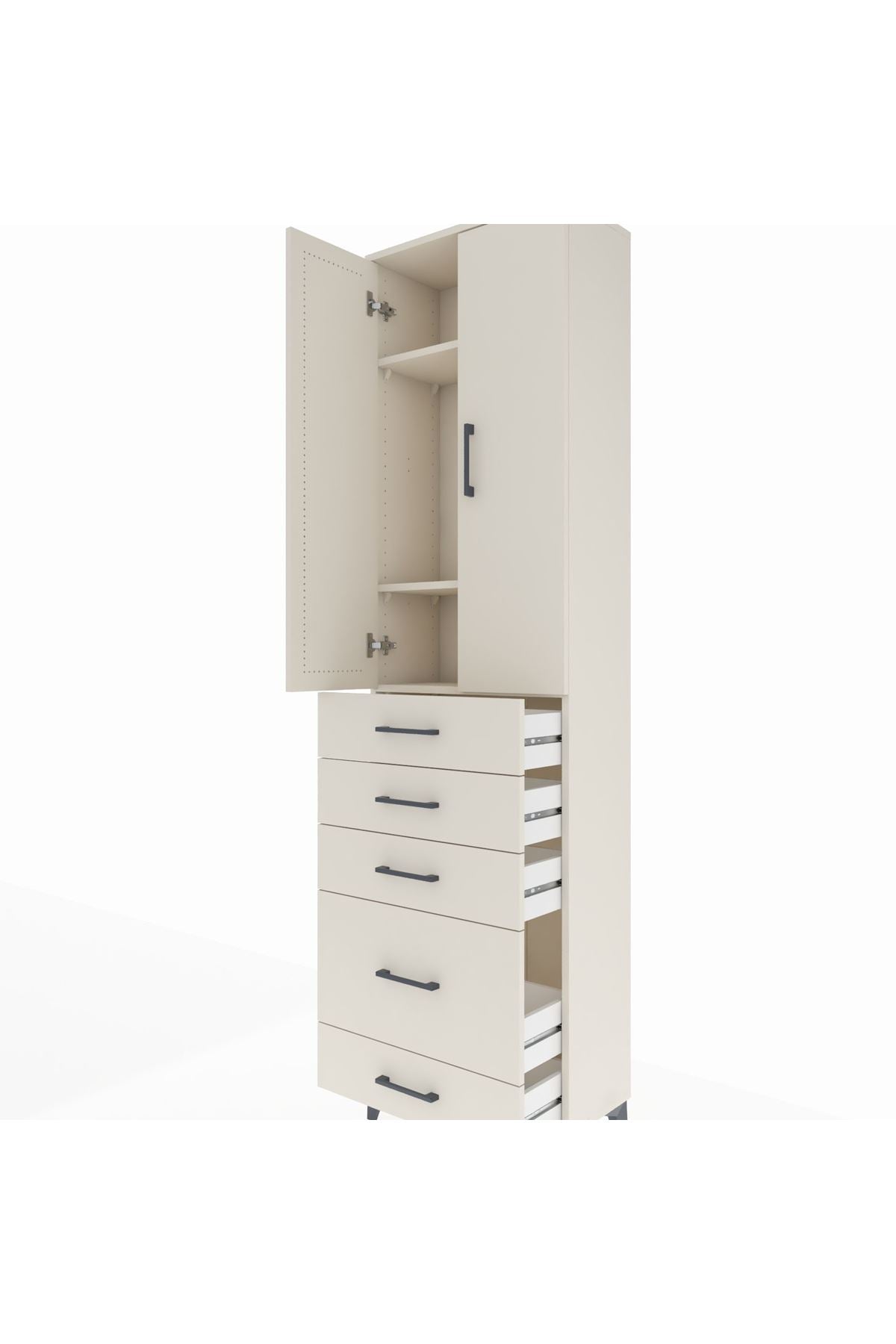 Arges Dolap 3 Raflı 5 Çekmeceli 2 Kapaklı 60x30x221 Aytaşı-Aytaşı