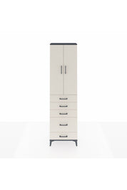 Arges Dolap 3 Raflı 5 Çekmeceli 2 Kapaklı 60x30x221 Antrasit-Aytaşı