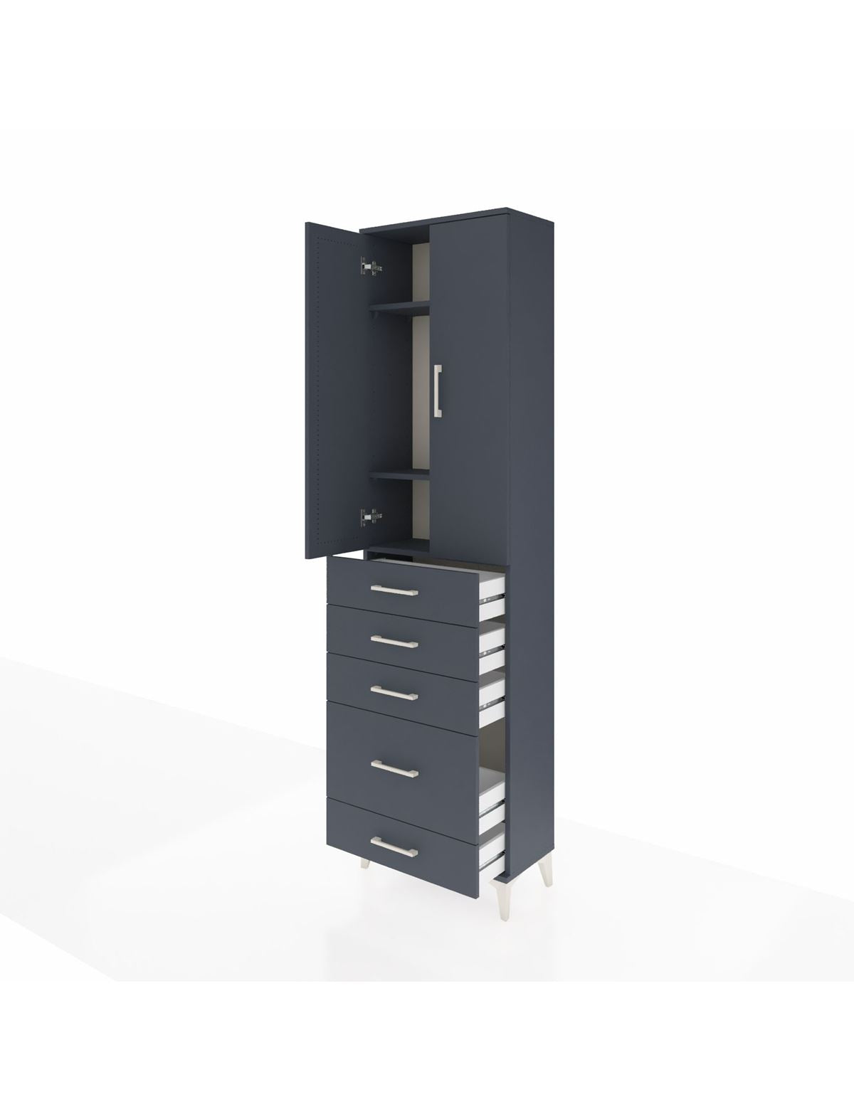 Arges Dolap 3 Raflı 5 Çekmeceli 2 Kapaklı 60x30x221 - S29M116V5A