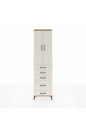 Arges Dolap 3 Raflı 5 Çekmeceli 2 Kapaklı 60x30x221 Çam-Aytaşı