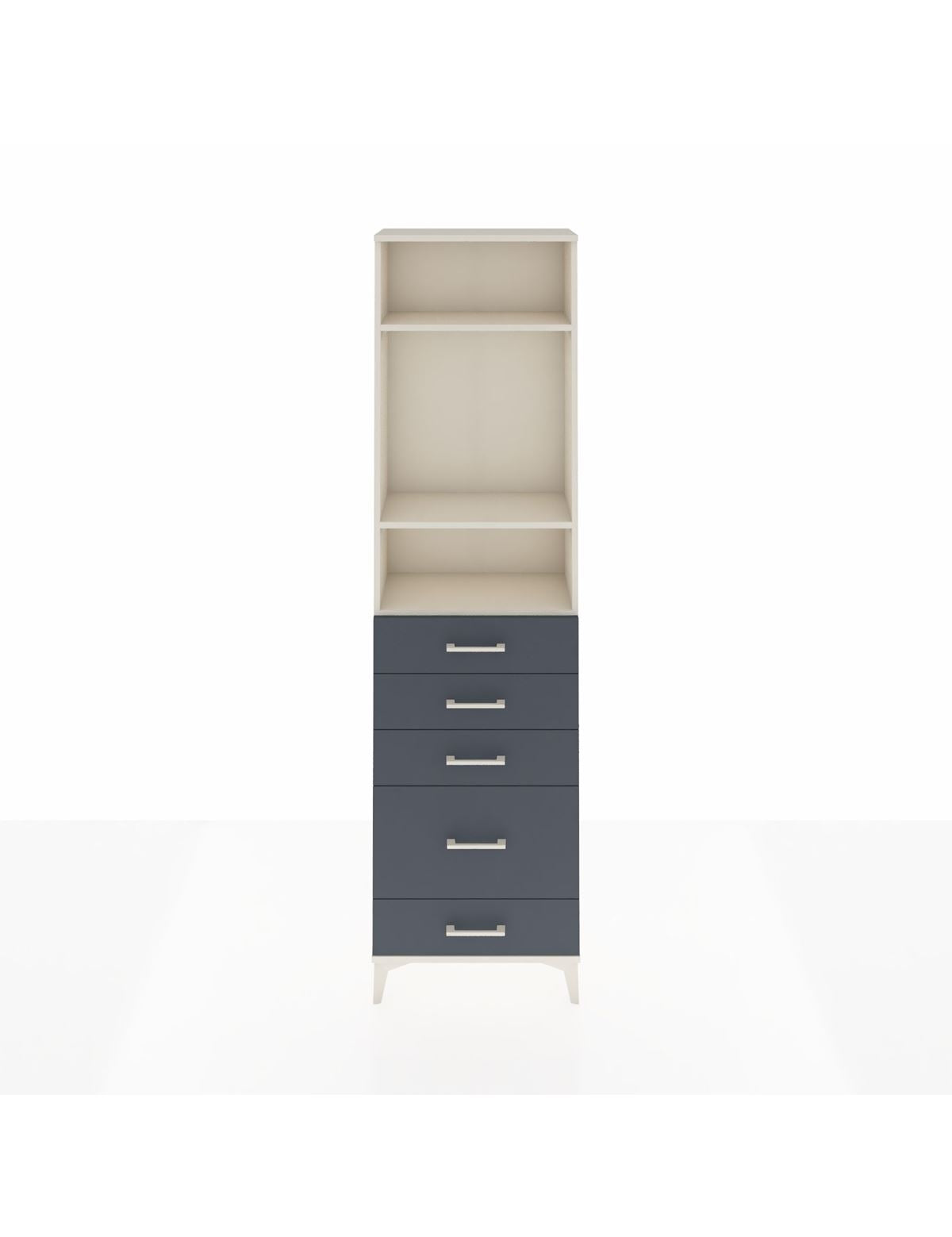 Arges Dolap 3 Raflı 5 Çekmeceli 60x30x221 Aytaşı-Antrasit