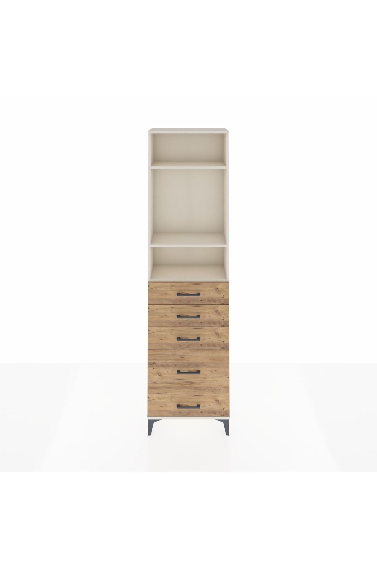 Arges Dolap 3 Raflı 5 Çekmeceli 60x30x221 Aytaşı-Çam