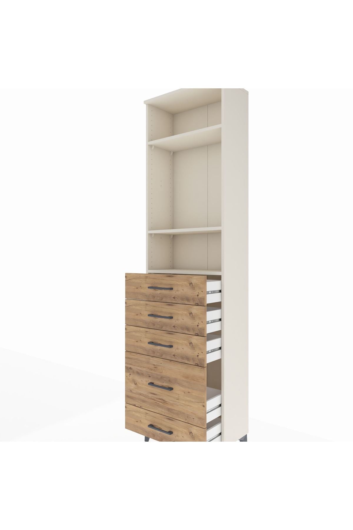 Arges Dolap 3 Raflı 5 Çekmeceli 60x30x221 Aytaşı-Çam