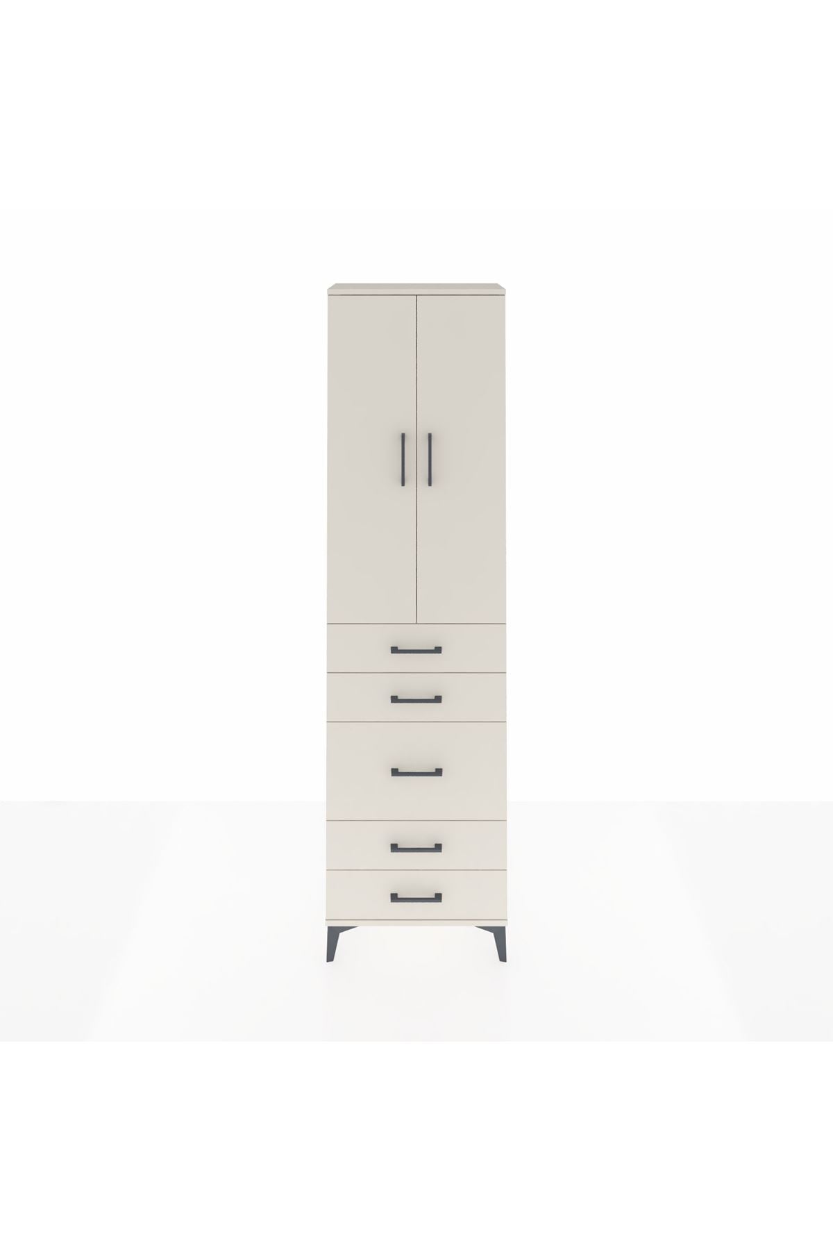 Arges Dolap 2 Raflı 5 Çekmeceli Tek Askılı 60x30x221 Aytaşı-Aytaşı