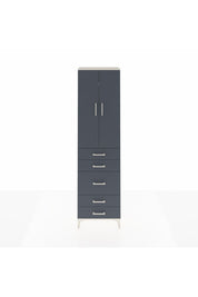 Arges Dolap 2 Raflı 5 Çekmeceli Tek Askılı 60x30x221 Aytaşı-Antrasit