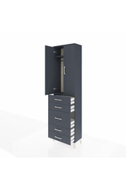 Arges Dolap 2 Raflı 5 Çekmeceli Tek Askılı 60x30x221 Antrasit-Antrasit