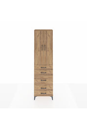 Arges Dolap 2 Raflı 5 Çekmeceli Tek Askılı 60x30x221 Çam-Çam
