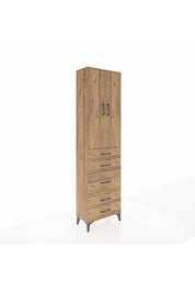 Arges Dolap 2 Raflı 5 Çekmeceli Tek Askılı 60x30x221 Çam-Çam
