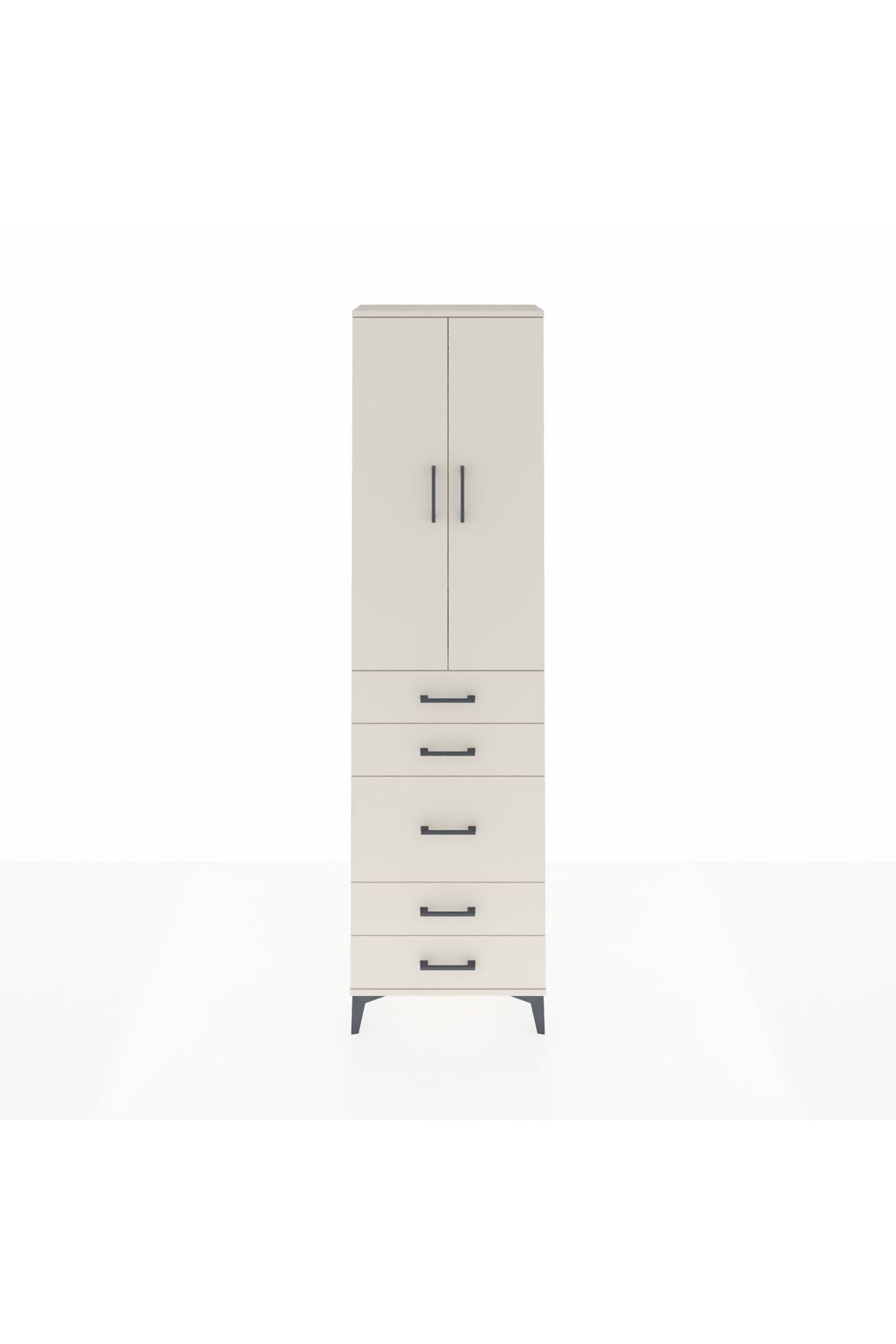 Arges Dolap 3 Raflı 5 Çekmeceli 2 Kapaklı 60x30x221 Aytaşı-Aytaşı